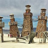 Stavby na festivalu Burning Man.