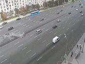 Zábry z nehody Putinovy limuzíny.