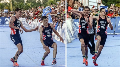 Jonny Brownlee a  Alistair Brownlee.