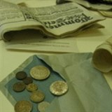Pod betonem byly ukryt i mince tehdejch skch marek.