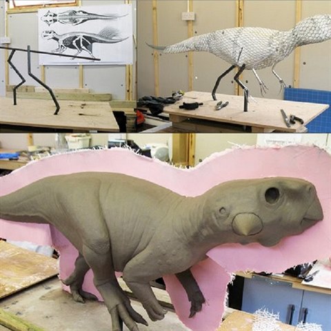 Model dinosaura byl vytvoen pomoc potae a 3D tiskrny.
