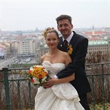 Fotka ze svatby Radky a Tome Tetkovch.