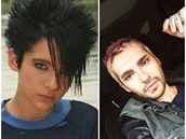 Bill Kaulitz v dob, kdy Tokio Hotel zaínali (vlevo). Dnes nosí rového jeka.