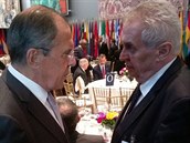 Zeman mluvil i s ruským ministrem zahraniních vcí Lavrovem.