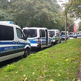 Zsah nmeck policie ve mst Chemnitz.