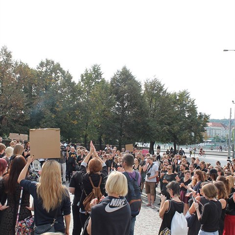 Protest v Praze.