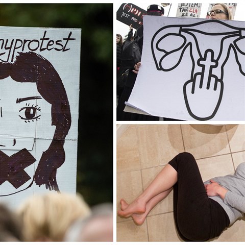 Protesty proti zákazu potratů v Polsku.