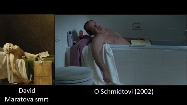 Maratova smrt vs. Jack Nicholson ve filmu O Schmidtovi.