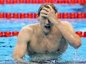 Olympijský plavec Mack Horton z Austrálie neme uvit tomu, e vyhrál závod...