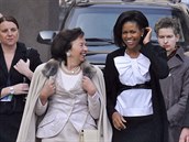 Michelle Obama pi návtv Prahy v roce 2009.