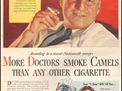 Reklama na camelky s kouícím lékaem by dnes, v dob odstraujících obrázk na...