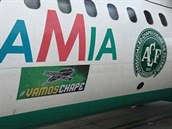 Letadlo spolenosti LaMia bylo opateno logem klubu.