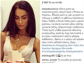 Elika Buková se ztrapnila píspvkem na sociální síti.