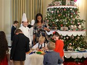 Poslední Vánoce Obamových v Bílém dom.