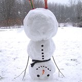 Sněhuláka můžete klidně postavit na hlavu.