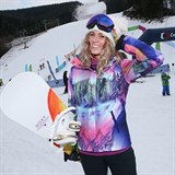 Nikol Moravcová měla originální mladistvou snowboardovou výstroj.