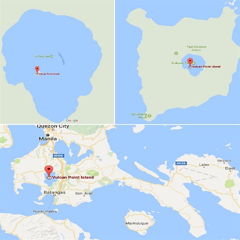 Filipnsk ostrvek Vulcan Point le na jezee Bulkank Taal. To se nachz na...