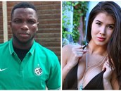 Ubong Ekpai, fotbalista Liberce, balil v Praze na leti�ti pornohere�ku Lady Dee.