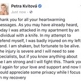Touto zprvou Petra Kvitov uklidovala sv fanouky po celm svt.