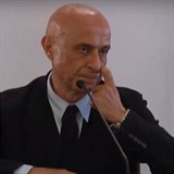 Italsk ministr vnitra Marco Minniti na tiskov konferenci informoval o...