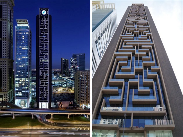 Dubajsk Maze Tower je ozdoben labyrintem. Hrdina jm mus projt a na...