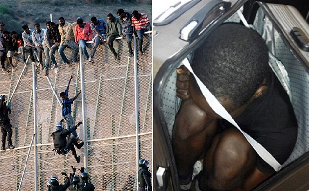 Na Nový rok se tisícovka afrických uprchlík pokusila pekonat hranici a dostat...