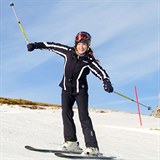 Markéta Hrubešová na lyžích.