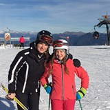 Markéta Hrubešová a její dcerka Christel Lilly na horách.