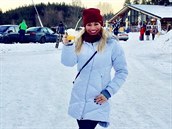 Lucie Borhyová pivítala píchod Nového roku na horách.