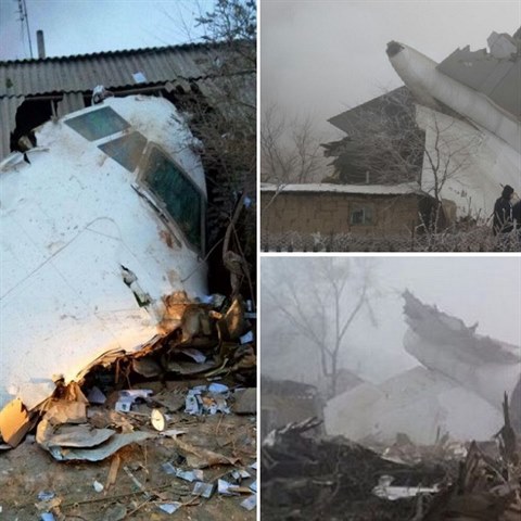 Pobl hlavnho msta Kyrgyzstnu Bikeku havarovalo letadlo, kter dopadlo na...