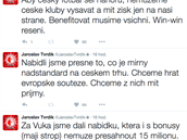 Tweety slávistického éfa Jaroslava Tvrdíka na téma Vukadin Vukadinovi.