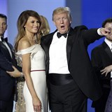 Donald Trump s chotí Melanií na slavností párty při příležitosti inaugurace.