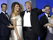 Donald Trump s chotí Melanií na slavností párty pi píleitosti inaugurace.
