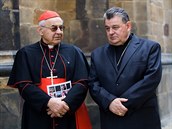 Kardinál Vlk s kardinálem Dukou.