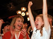 Chelsea se v roce 1993 ze zvolení svého otce Billa Clintona prezidentem...