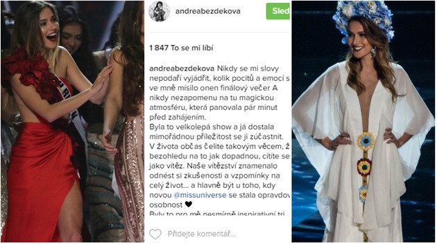 Jak hodnotí Andrea Bezdková klání na Miss Universe? Rozhodn necítí zá.