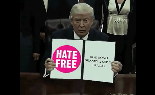 Donald posílá kluky z HateFree na pracák.