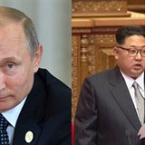 Vladimir Putin (vlevo) a Kim Čong - un (vpravo) si navzájem pomůžou.