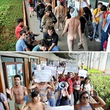 Velice zajímavý protest na podporu brazilské studentky.