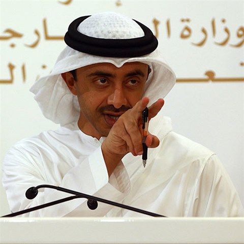 Ministr zahrani Spojench arabskch emirt ejk Abdullah bin Zayed bin...