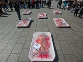 Ohavný protest proti pojídání masa.