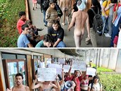 Velice zajímavý protest na podporu brazilské studentky.