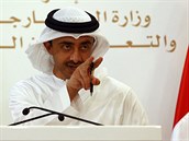 Ministr zahranií Spojených arabských emirát ejk Abdullah bin Zayed bin...