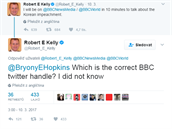 Robert E Kelly je na Twitteru velice aktivní.