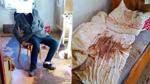 Mu il ve svých exkrementech, které pokrývaly podlahu i postel.