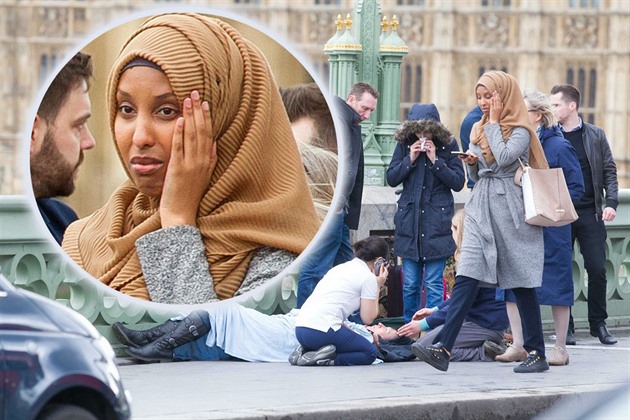 Fotografie muslimky na Westminsterském most vyvolává diskuze.