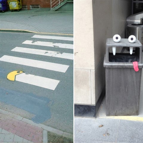 Pacman je vude! (vlevo) A nebo vs mon seere popelnice!