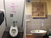 Záchodová kultura! Ministerstvo kouzel (vlevo) a zákaz kt
