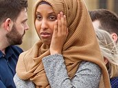 Muslimka na Westminsterském most, kterou vyfotil Jamie Lorriman.