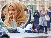 Fotografie muslimky na Westminsterském most vyvolává diskuze.